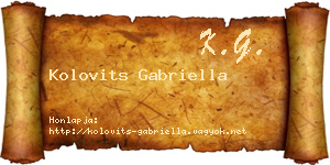 Kolovits Gabriella névjegykártya