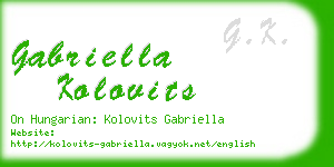 gabriella kolovits business card